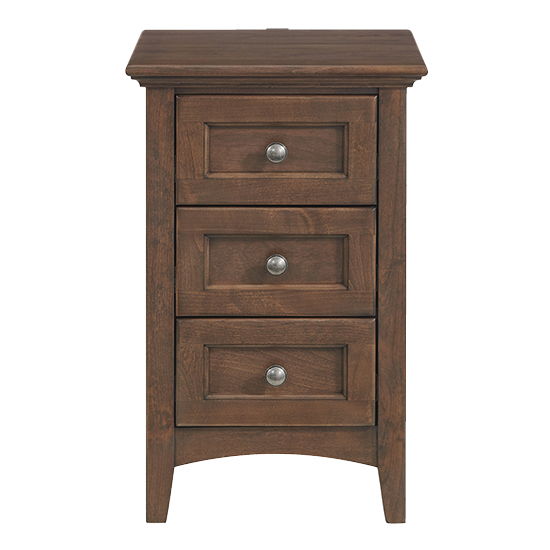 McKenzie - Small 3-Drawer Nightstand - Java