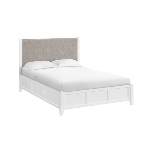 McKenzie - Queen Upholstered Panel Bed - Snowbound