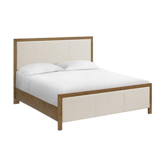 Bailey - King Upholstered Panel Bed - Nutmeg / Beige