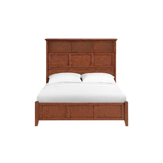 McKenzie - Queen Classic Bookcase Bed - Glazed Antique Cherry