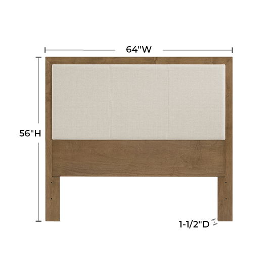 Bailey - Queen Headboard - Nutmeg / Beige