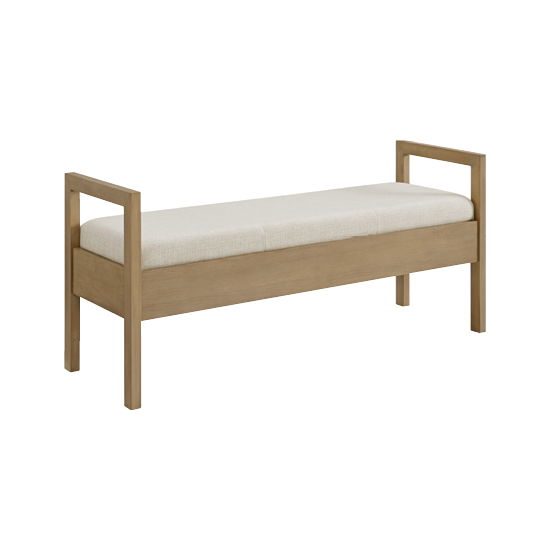 Bailey - Upholstered Arm Bench - Almond