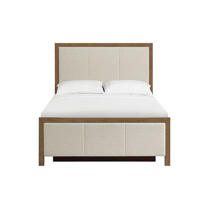 Bailey - Queen Upholstered Panel Storage Bed - Nutmeg / Beige