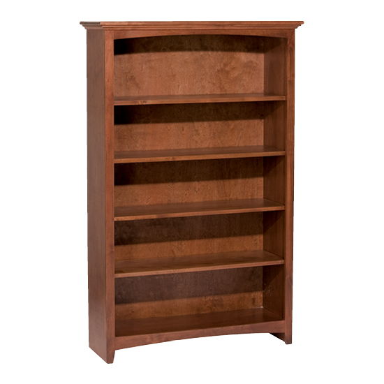 McKenzie - 60'' H X 36'' W Alder Bookcase - Glazed Antique Cherry