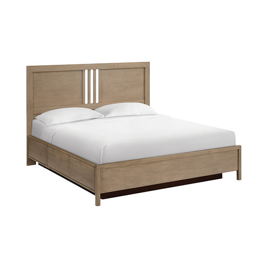 Bailey - King Storage Bed - Almond