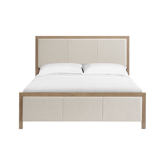 Bailey - King Upholstered Panel Bed - Almond / Beige