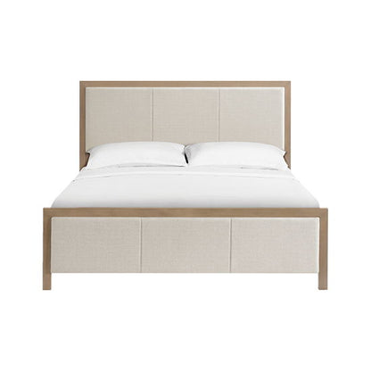 Bailey - King Upholstered Panel Bed - Almond / Beige