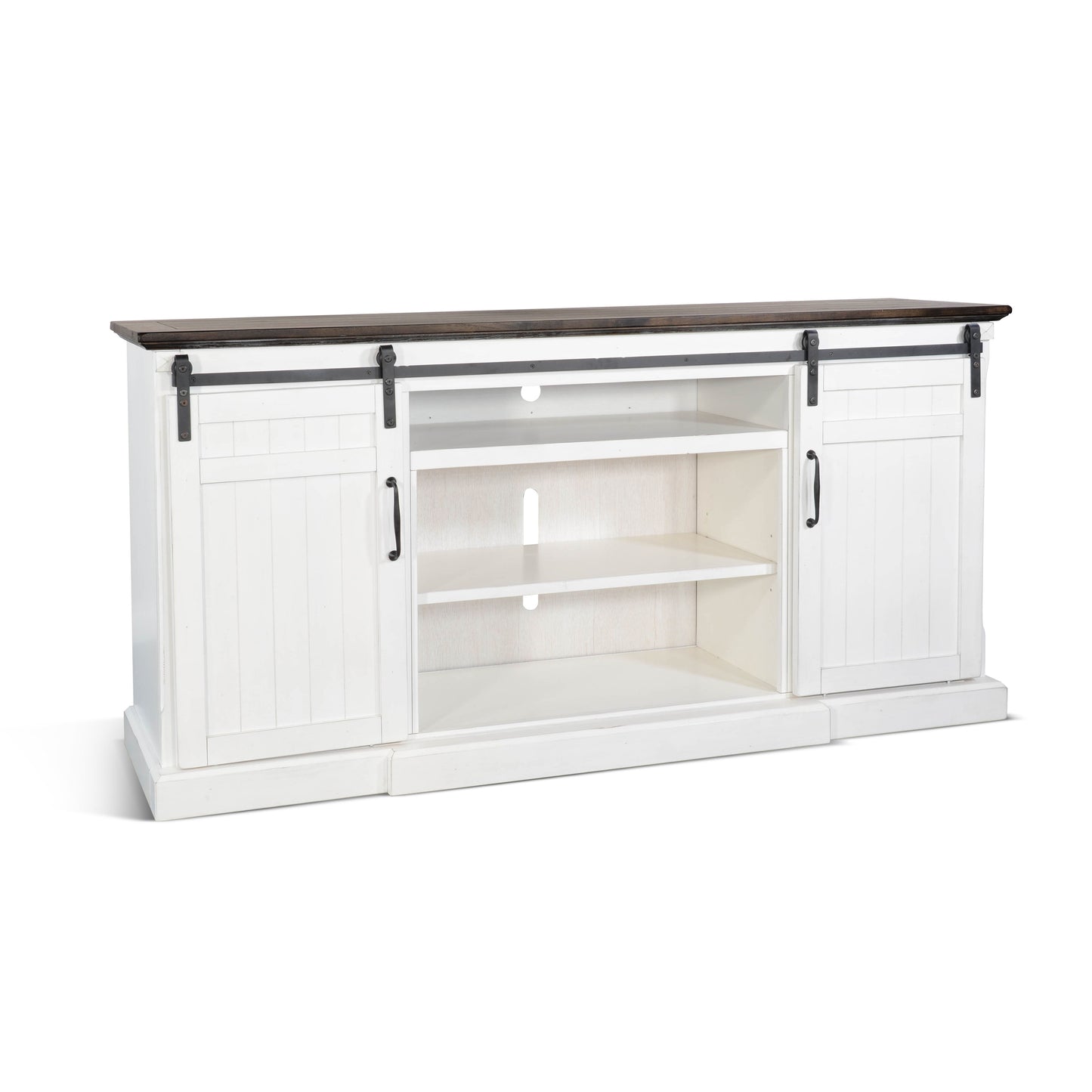 Carriage House - TV Console - Cottage White / Europen Dark