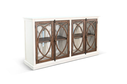 78" Media Console - Buckskin / Marble White