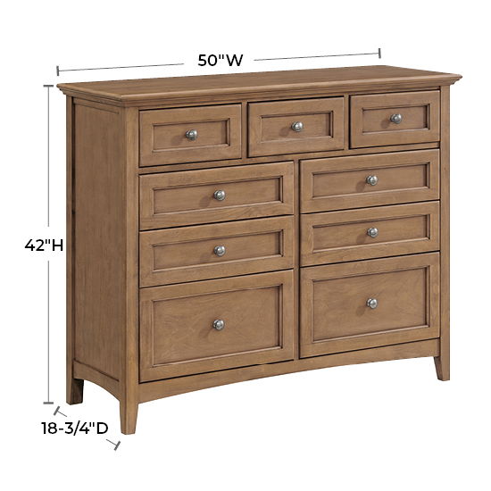 McKenzie - 9-Drawer Dresser - Pecan