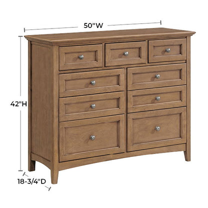 McKenzie - 9-Drawer Dresser - Pecan