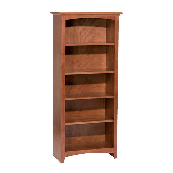 McKenzie - 60'' H x 24'' W Alder Bookcase - Glazed Antique Cherry