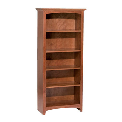 McKenzie - 60'' H x 24'' W Alder Bookcase - Glazed Antique Cherry
