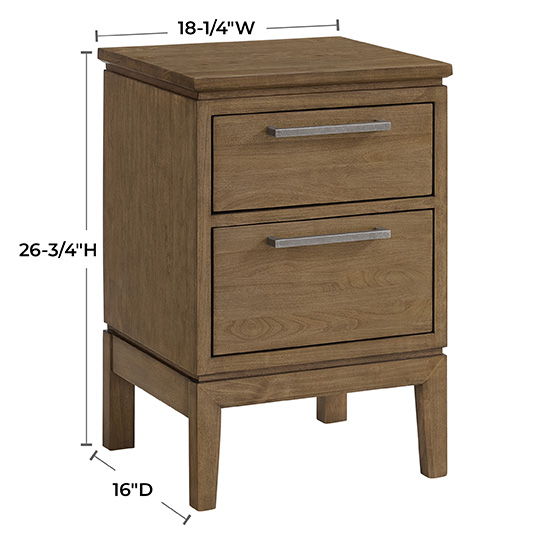 Bailey - Small 2-Drawer Nightstand - Nutmeg