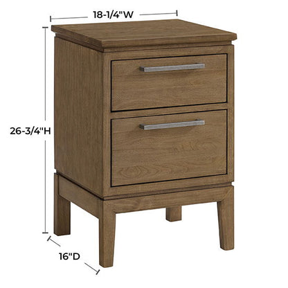 Bailey - Small 2-Drawer Nightstand - Nutmeg