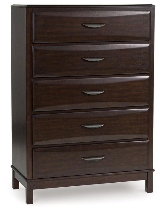 Vanmore - Five Drawer Chest - Dark Brown