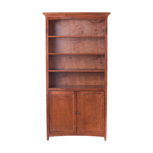 McKenzie - Center Wall Unit With Doors - Glazed Antique Cherry