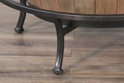 Doe Valley - Round Pub Table With Wine Barrel Base - Buckskin