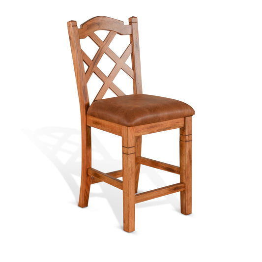 Sedona - Double Crossback Barstool - Rustic Oak