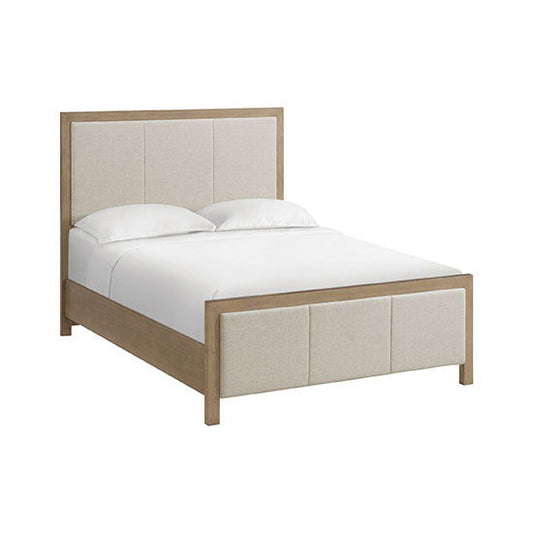 Bailey - Queen Upholstered Panel Bed - Almond / Beige