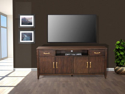 72" Wood Media Console - Coffee Bean