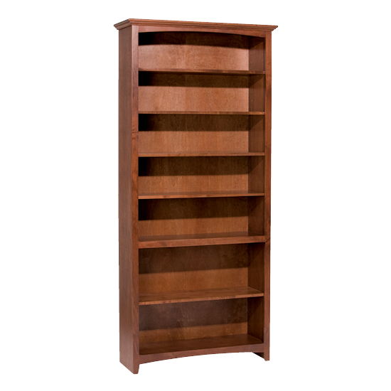 McKenzie - 84'' H X 36'' W Alder Bookcase - Glazed Antique Cherry