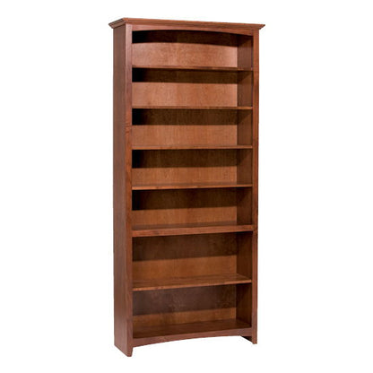 McKenzie - 84'' H X 36'' W Alder Bookcase - Glazed Antique Cherry