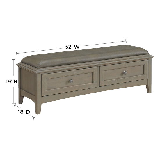 McKenzie - 2-Drawer Bench - Fieldstone