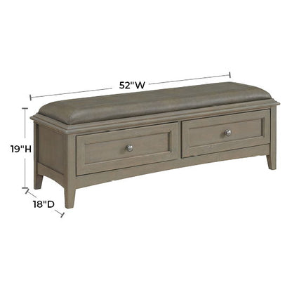 McKenzie - 2-Drawer Bench - Fieldstone