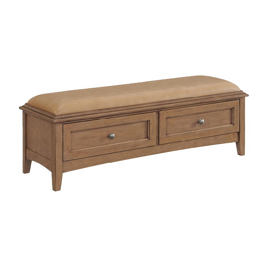 McKenzie - 2-Drawer Bench - Pecan