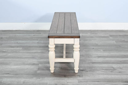 Pasadena - Bench With Mindi Veneer Seat - Buckskin / Marble White