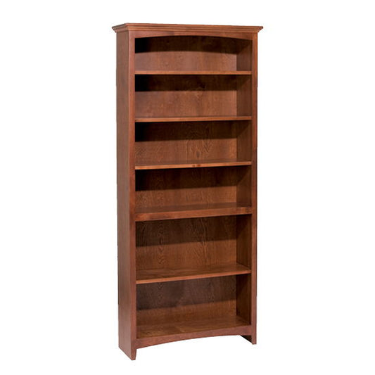 McKenzie - 72'' H X 30'' W Alder Bookcase - Glazed Antique Cherry