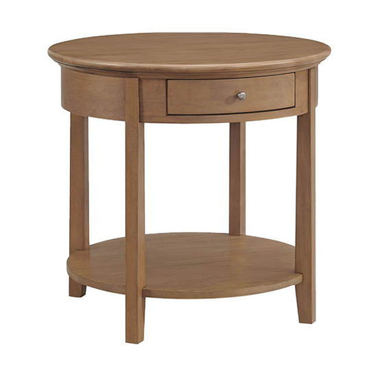 McKenzie - Round End Table - Pecan