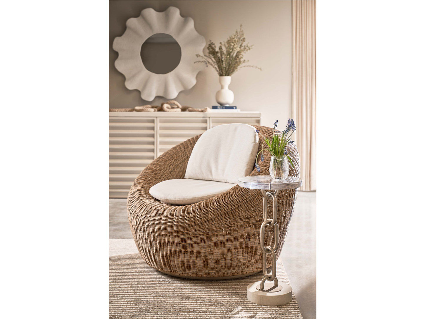 Oasis - Link Accent Table - Bronze / White