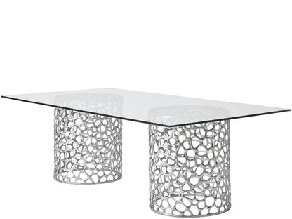 Oasis - Coral Rectangle Dining Table - Pearl Silver