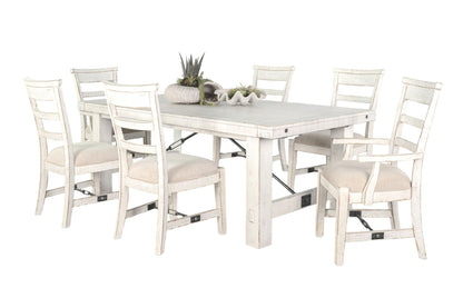 Extension Wood 6 Piece Dining Table Set - White Sand