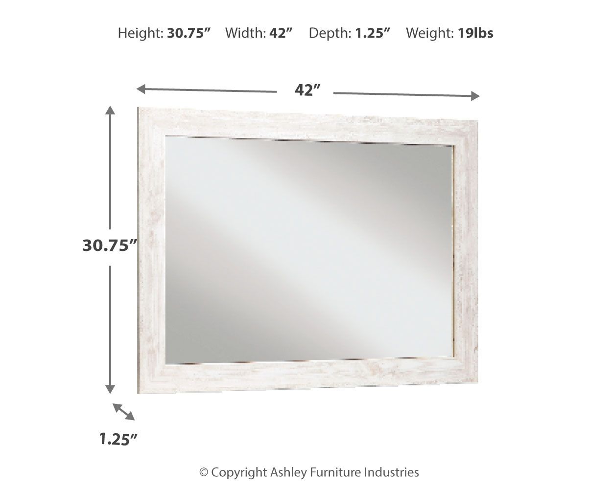 Paxberry - Whitewash - Bedroom Accent Mirror