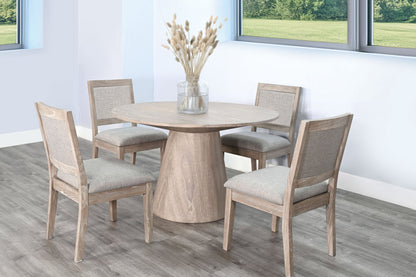 Wheat - Round 5 Piece Dining Set - Wheat / Light Brown