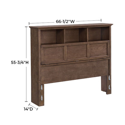 McKenzie - Queen Classic Bookcase Headboard - Java