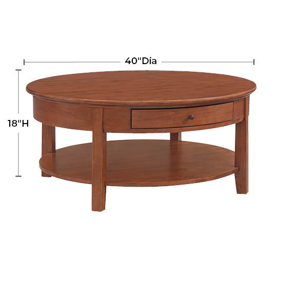 McKenzie - Round Cocktail Table - Glazed Antique Cherry