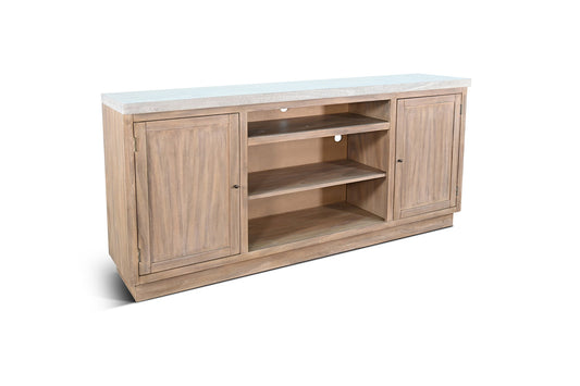 78" Media Console - Light Gray / Wheat