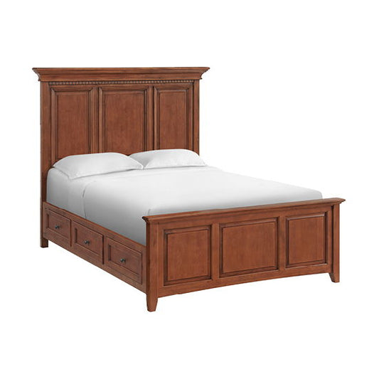 McKenzie - Queen Grand Storage Bed - Glazed Antique Cherry