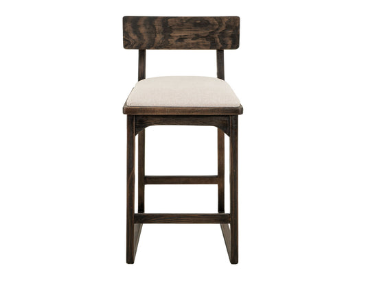 Balam - 30" Upholstered Barstool (Set of 2) - Dark Brown / Beige