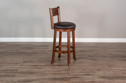 Tuscany - 30" Swivel Barstool With Cushion Seat & Back (Set of 2) - Vintage Mocha / Black