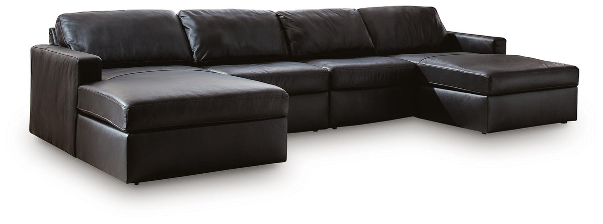 Modmax II - 4-Piece Double Chaise Sectional - Black
