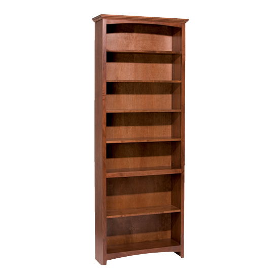 McKenzie - 84'' H X 30'' W Alder Bookcase - Glazed Antique Cherry