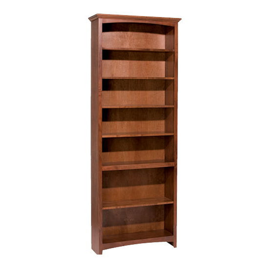 McKenzie - 84'' H X 30'' W Alder Bookcase - Glazed Antique Cherry