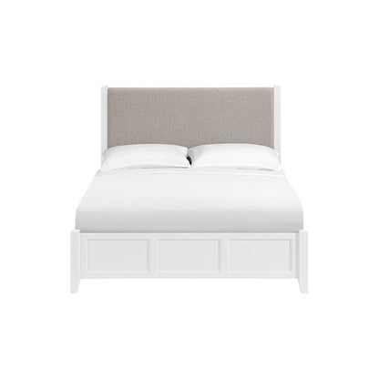 McKenzie - Queen Upholstered Panel Storage Bed - Snowbound