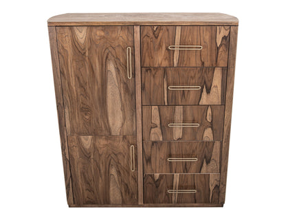 Balam - Gentleman Chest With 5 Drawer & 2 Door - Light Brown