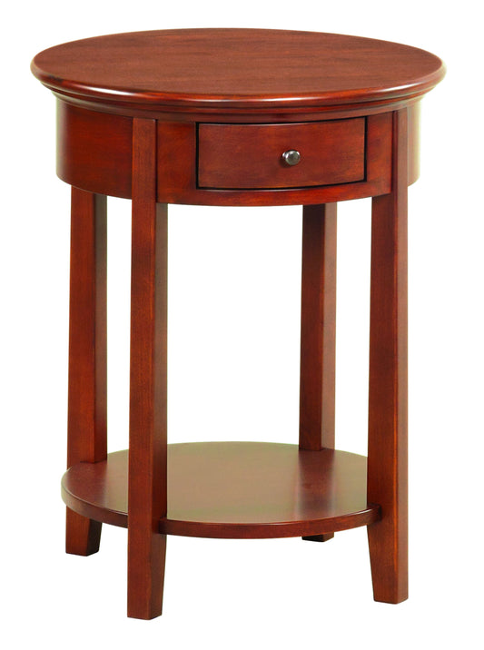McKenzie - Round Side Table - Glazed Antique Cherry